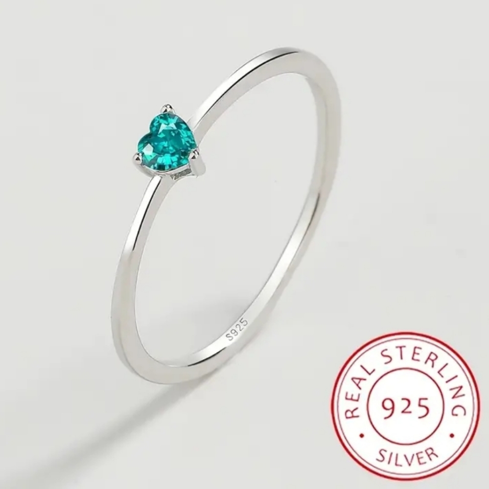 Sterling silver blue heart 💙 ring